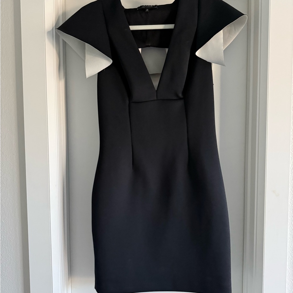 Black & White Scuba Style Mini Dress